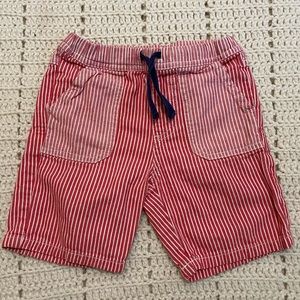 Baby Boden Red Railroad Stripe Bermuda Short - 18/24M